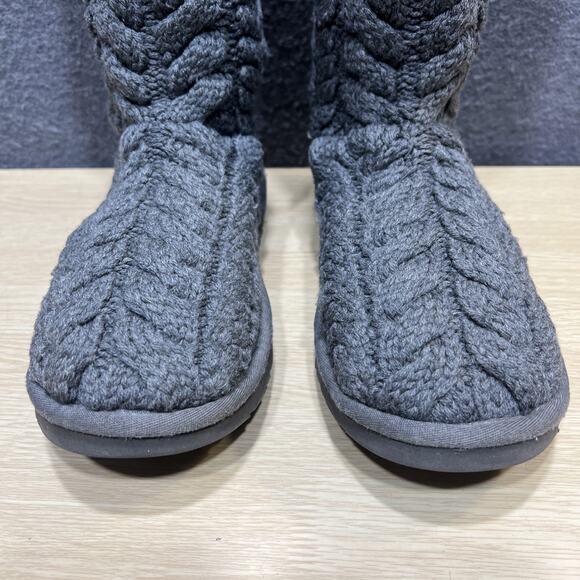 UGG Australia Tularosa Route Cable Knit Sweater Boots Gray Womens Size 6 - Picture 3 of 15